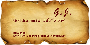 Goldschmid József névjegykártya